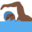 man swimming, dark skin tone